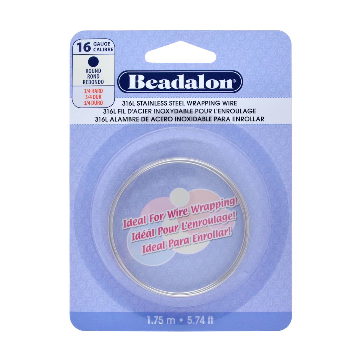 Beadalon® 16 Gauge Round 316L Stainless Steel Wrapping Wire